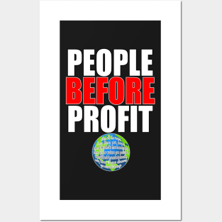 People Before Profit - black Posters and Art